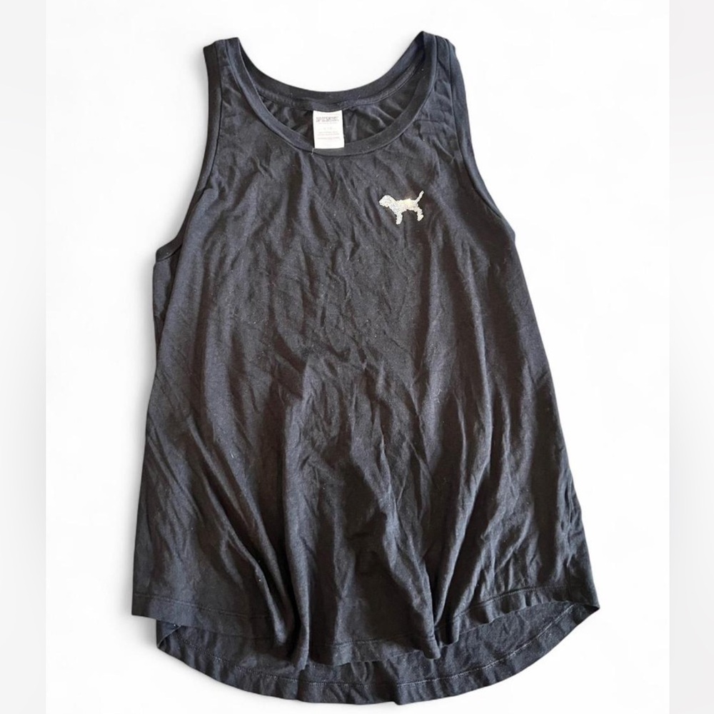 PINK Victoria's Secret Black Logo Tank Top - Women's Sleeveless Tee